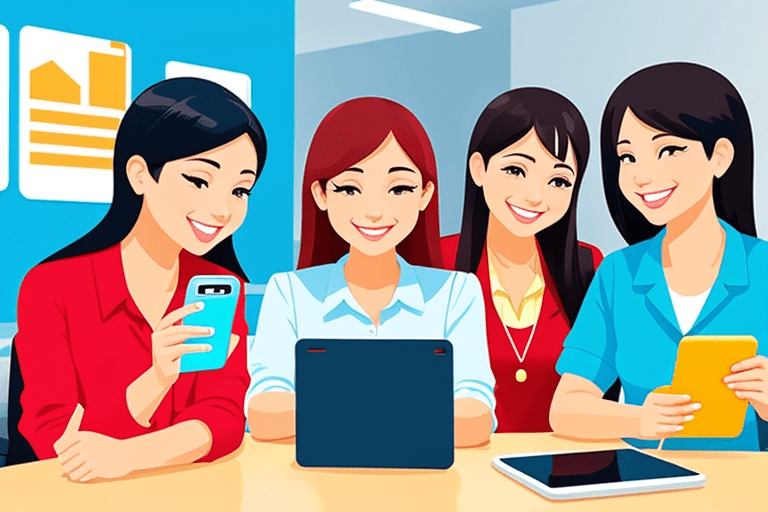 Top influencers watching a laptop