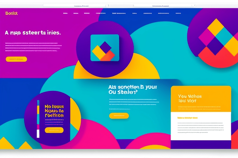 A screenshot of a landing page with bold headlines, vibrant colors, and enticing images